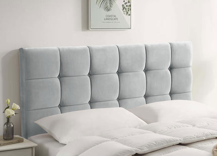 Plush Velvet - Cubed Buttoned Double Headboard (4ft6 )
