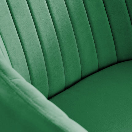 Kerry - Large Dark Oak Wood Effect Dining Table & Calla Green Velvet Chrome Leg Luxury Dining Chair