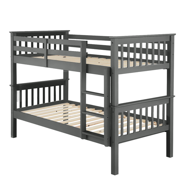Cambridge - Grey Single Bunk Bed Frame