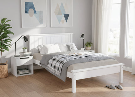 Chester - White Double Bed & Mattress ( 4ft6 )