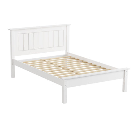 Chester - White Double Frame Bed & Mattress ( 4ft6 )