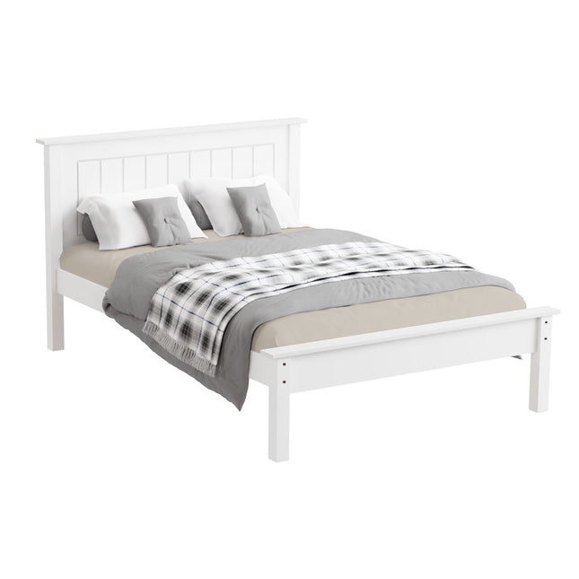 Chester - White Double Frame Bed & Mattress ( 4ft6 )