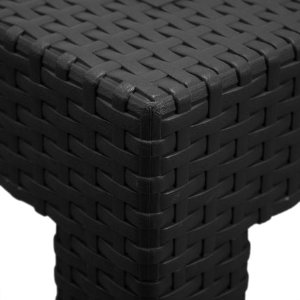 Como - Black Square Plastic Rattan Look 4 Seater Garden Set