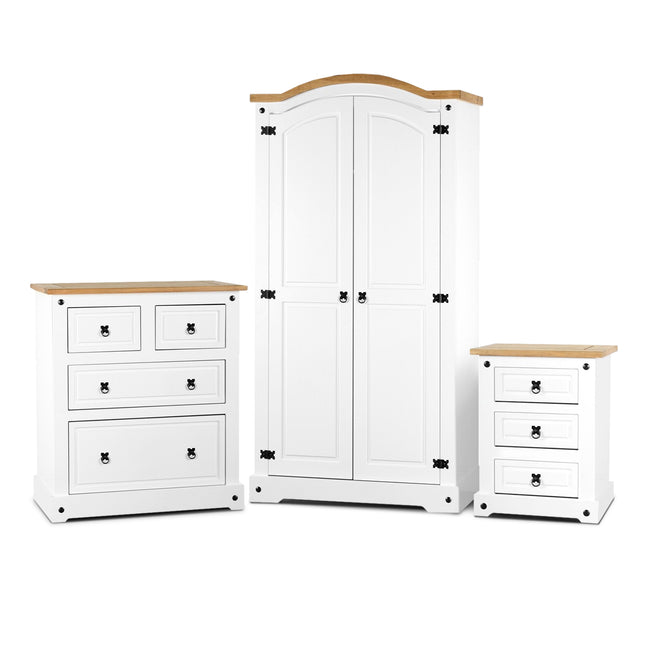 Corona Package White: Wardrobe, Chest & Locker