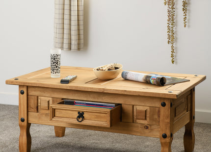 Corona - 1 Drawer Pine Coffee Table