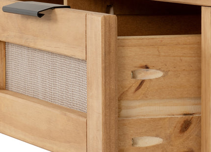Corona - 2 Drawers Pine Rattan Coffee Table