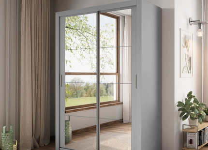 Cuba 1.2m 2DR Sliding Wardrobe Grey