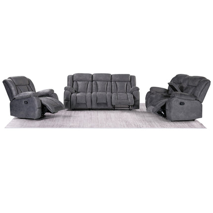 Dallas - 3+2+1 Dark Grey Living Room Recliner Suite