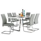 Dunloe - Large White High Gloss Dining Table &  Grey Elba Chairs