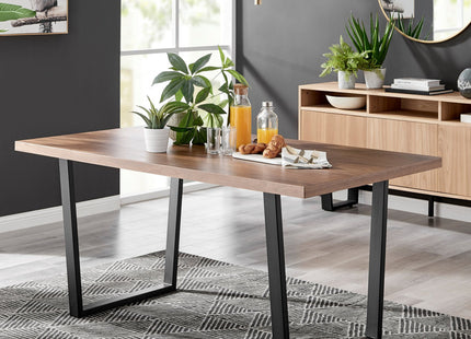 Kerry - 6 Seat Large Dark Oak Wood Effect Dining Table