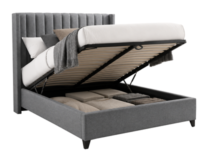 Egon - Upholstered Ottoman Lift Up Storage Divan Base| 5ft King Size