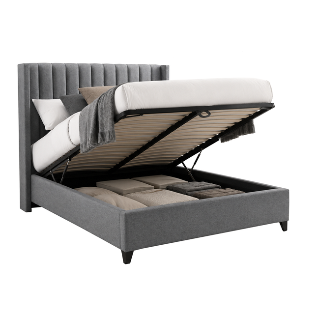 Egon - Upholstered Ottoman Lift Up Storage Divan Base| 6ft Super King Size