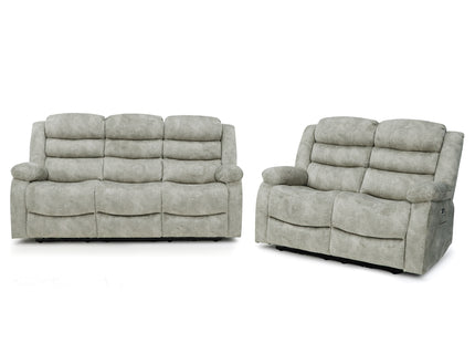 Electra - 3+2 Silver Electric Recliner Suite with  Drinks Tray