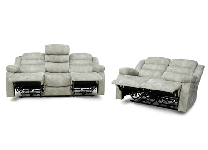 Electra - 3+2 Silver Electric Recliner Suite with  Drinks Tray