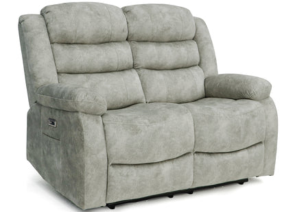 Electra - 3+2 Silver Electric Recliner Suite with  Drinks Tray