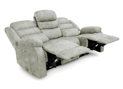 Electra - 3+2 Silver Electric Recliner Suite with  Drinks Tray