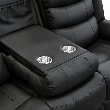 Electra - 3+2 Black Electric Recliner Suite with  Drinks Tray