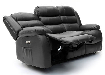 Electra - 3+2+1  Black Electric Recliner Suite with  Drinks Tray
