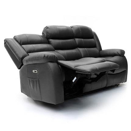 Electra - 3+2 Black Electric Recliner Suite with  Drinks Tray
