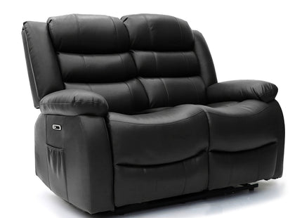 Electra - 3+2+1  Black Electric Recliner Suite with  Drinks Tray