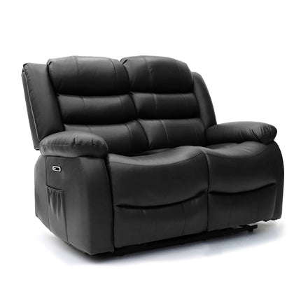 Electra - 3+2 Black Electric Recliner Suite with  Drinks Tray