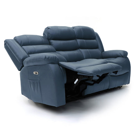 Electra - 3+2 Blue Electric Recliner Suite with Drinks Tray
