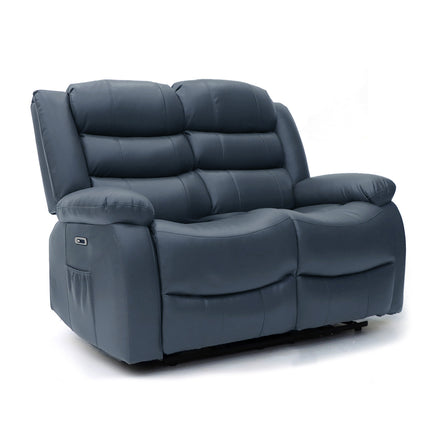 Electra - 3+2 Blue Electric Recliner Suite with Drinks Tray