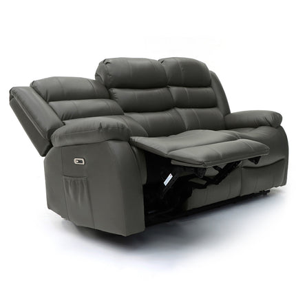 Electra - 3+2 Grey Electric Recliner Suite with  Drinks Tray
