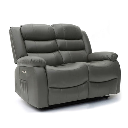 Electra - 3+2 Grey Electric Recliner Suite with  Drinks Tray