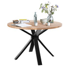 Filda - Contemporary Oak Herringbone Veneer Round Dining Table