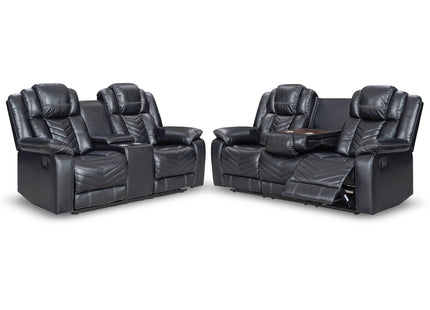 Godiva 3-2 Black Reclining Suite with Console