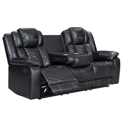 Godiva 3-2 Black Reclining Suite with Console