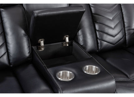 Godiva 3-2 Black Reclining Suite with Console