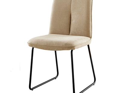 Halle - Beige Fabric Black Leg Dining Chair