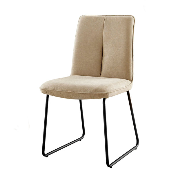 Halle - Beige Fabric Black Leg Dining Chair