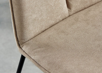 Kerry - Dark Oak Wood Effect Dining Table & 4 Halle Beige Fabric Dining Chairs