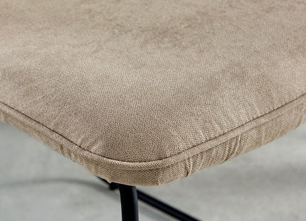 Kerry - Dark Oak Wood Effect Dining Table & 4 Halle Beige Fabric Dining Chairs