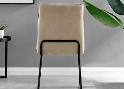 Halle - Beige Fabric Black Leg Dining Chair