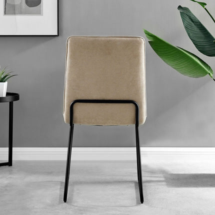 Halle - Beige Fabric Black Leg Dining Chair