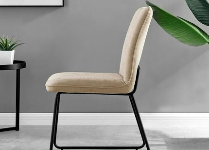 Halle - Beige Fabric Black Leg Dining Chair