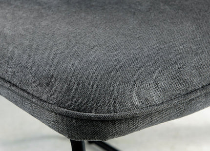 Santorini - Modern Brown Wood Effect Round Dining Table & Halle Grey Fabric Dining Chairs