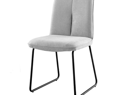 Halle - Light Grey Fabric Black Leg Dining Chair