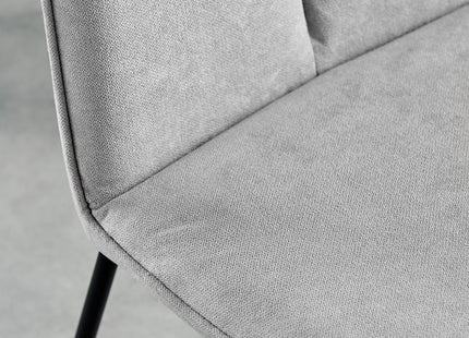 Kerry - Dark Oak Wood Effect Dining Table & 4 Halle Light Grey Fabric Dining Chairs