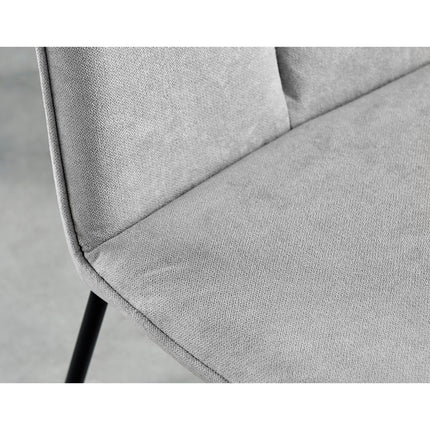 Halle - Light Grey Fabric Black Leg Dining Chair