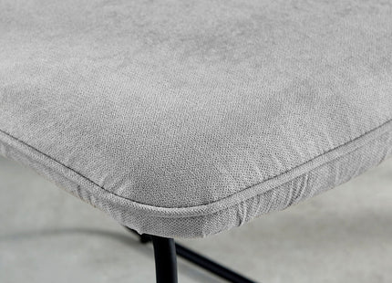 Kerry - Dark Oak Wood Effect Dining Table & 4 Halle Light Grey Fabric Dining Chairs