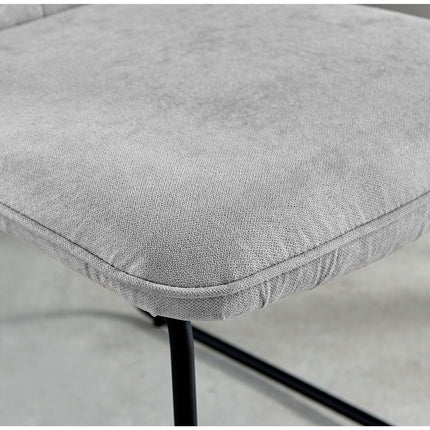 Halle - Light Grey Fabric Black Leg Dining Chair