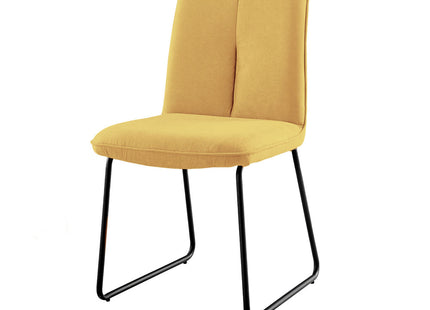 Halle - Mustard Fabric Black Leg Dining Chair