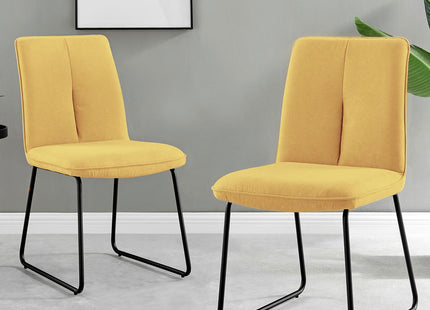 Avery - Extending Dining Table & Halle Mustard Fabric Dining Chairs