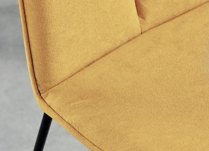 Avery - Extending Dining Table & Halle Mustard Fabric Dining Chairs