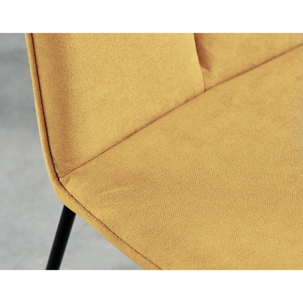 Halle - Mustard Fabric Black Leg Dining Chair